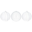 Set of 3 Clear Plastic Ball Ornaments 2.7 Inches (69 mm) in Clear color, Round shape