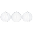 Plastic Set of 3 Clear Plastic Ball Ornaments 3.45 Inches (88 mm) in Clear color Round