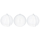 Plastic Set of 3 Clear Plastic Ball Ornaments 3.45 Inches (88 mm) in Clear color Round