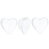 Plastic Set of 3 Clear Plastic Heart Ornaments 3.85 Inches (98 mm) in Clear color Heart