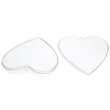 Set of 3 Clear Plastic Heart Ornaments 3.85 Inches (98 mm) ,dimensions in inches: 3 x 3.9 x 3.85