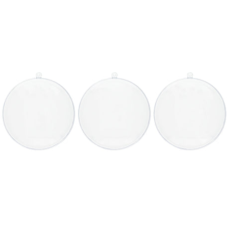 Plastic Set of 3 Clear Plastic Disc Ornaments 4.5 Inches (110 mm) in Clear color Round