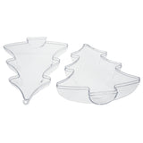 Set of 3 Clear Plastic Christmas Tree Ornaments 4.35 Inches (110.5 mm) ,dimensions in inches: 4.35 x 1.85 x 3.55