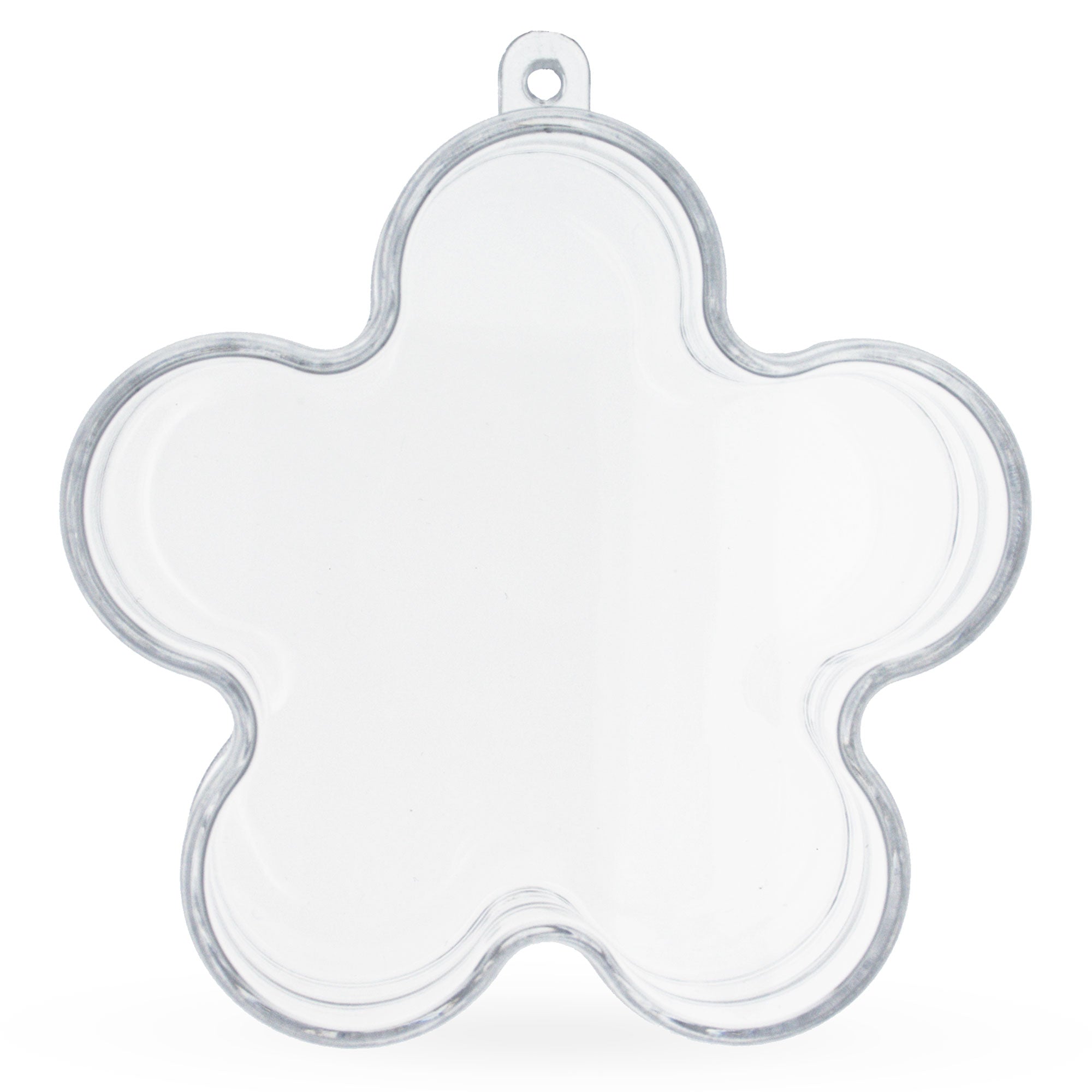 Clear Plastic Flower Ornament 3.55 Inches (90 mm) in Clear color Star