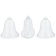 Plastic Set of 3 Clear Plastic Bell Ornaments 3.7 Inches (94 mm) in Clear color