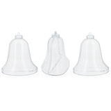 Plastic Set of 3 Clear Plastic Bell Ornaments 3.7 Inches (94 mm) in Clear color