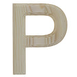Wood Unfinished Wooden Arial Font Letter P (6.25 Inches) in Beige color
