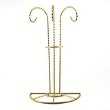 Metal Swirl Legs Gold Tone Metal 3 Ornaments Stand 11 Inches in Gold color