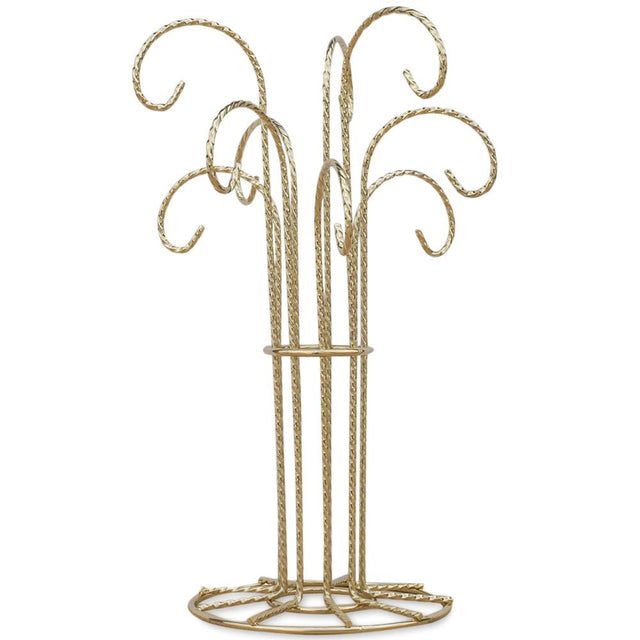 Metal 9 Arm Gold Tone Twisted Brass Metal 9 Ornaments Stand 12 Inches in Gold color