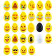 Plastic Express Yourself: Set of 24 Facial Expressions Eggs + 1 Gold, 1 Black, 1 White & 1 Yellow Plastic Easter Eggs in Yellow color Oval