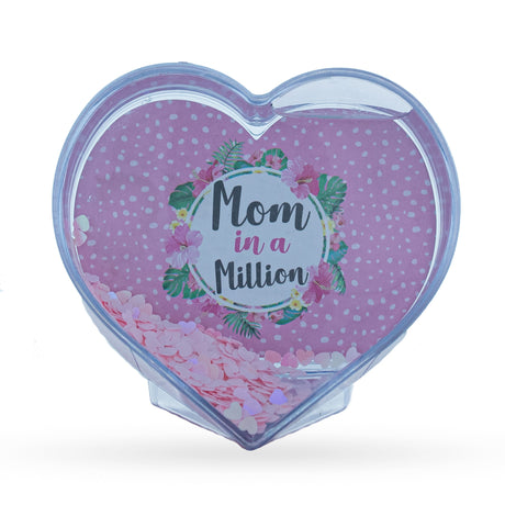 Mother's Day Love in a Heart: Clear Plastic Water Globe Picture Frame in Clear color, Heart shape