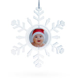 Clear Plastic Christmas Snowflake Frame Ornament: A Delicate Addition to Your Holiday Decor in Clear color, Star shape