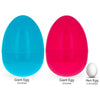 Set of 2 Pink and Blue Giant Jumbo Size Fillable Plastic Easter Eggs 10 Inches ,dimensions in inches: 10 x 7.2 x 7.1
