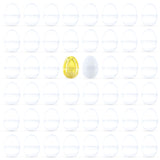 Plastic Set of 48 Easter Egg Assortment: 46 Transparent, 1 Gold, and 1 White Plastic Egg in Clear color Oval