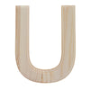 Wood Unfinished Wooden Arial Font Letter U (6.25 Inches) in Beige color