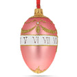 Glass 1902 Duchess of Marlborough Royal Egg Glass Ornament 4 Inches in Pink color Oval