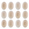 Wood Set of 12 Unpainted Blank Unfinished Wooden Eggs 2.5 Inches in Beige color Oval