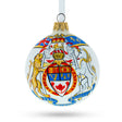 Glass Coat of Arms of Canada Blown Glass Ball Christmas Ornament 3.25 Inches in Multi color Round