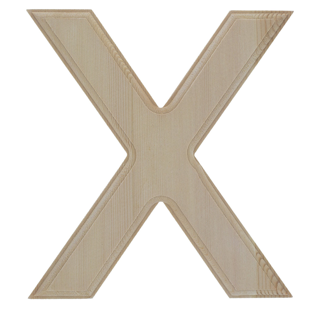 Wood Unfinished Wooden Arial Font Letter X (6.25 Inches) in Beige color