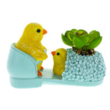 Chick Duo Nestled in Shoe: Floral Pot Figurine ,dimensions in inches: 3.4 x 2.5 x 5.6