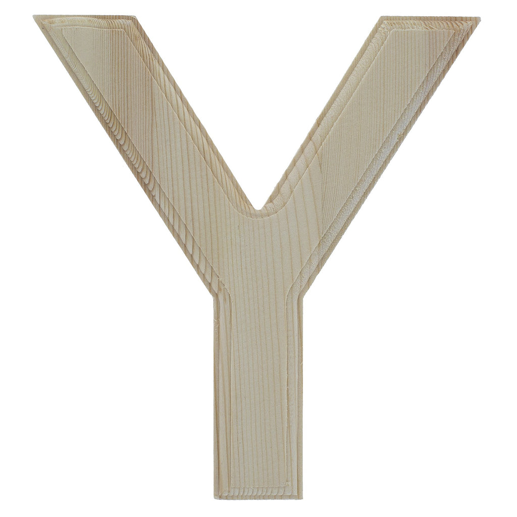 Wood Unfinished Wooden Arial Font Letter Y (6.25 Inches) in Beige color