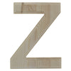 Wood Unfinished Wooden Arial Font Letter Z (6.25 Inches) in Beige color