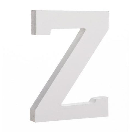 Wood Courier Font White Color Wooden Letter Z (6 Inches) in White color