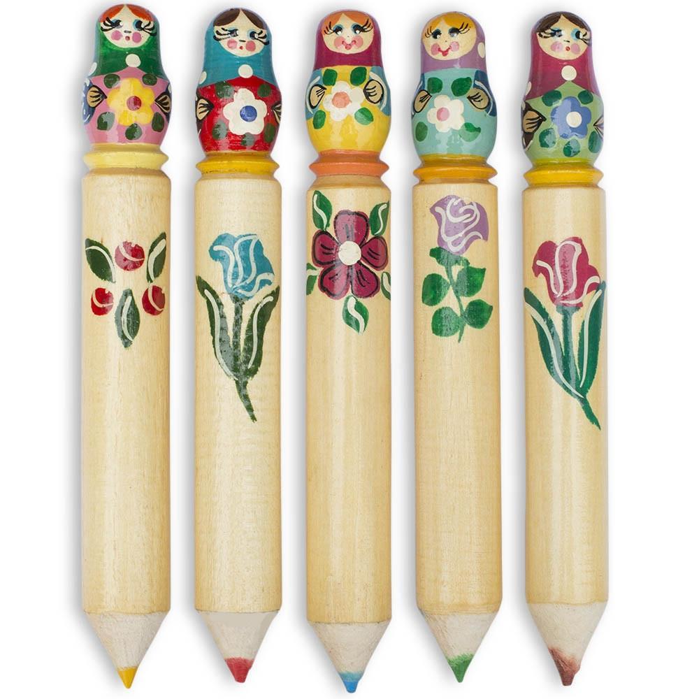 Wooden Pens and Pencils Nesting Dolls