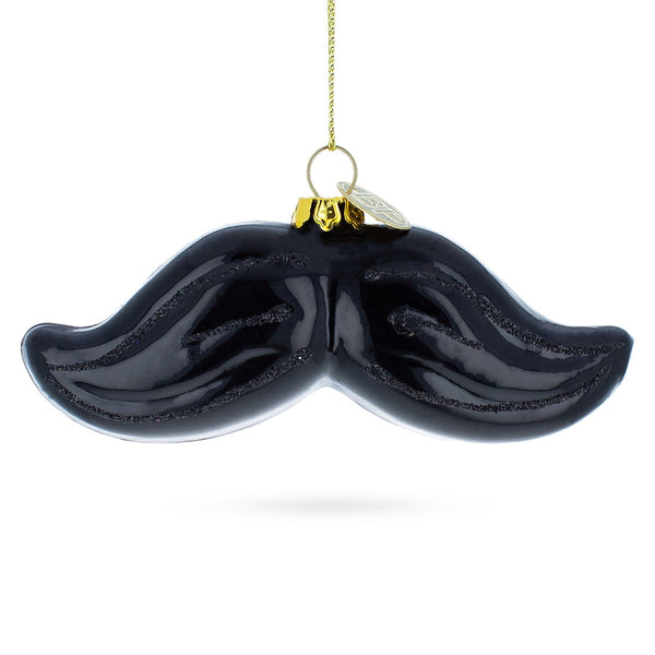 Sleek Black Mustache - Blown Glass Christmas Ornament by BestPysanky