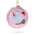 Delicious Macarons - Blown Glass Christmas Ornament in Pink color, Round shape