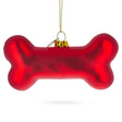 Ruby Red Bone-shaped - Blown Glass Christmas Ornament in Red color,  shape