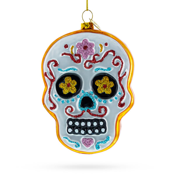 Mystical Elegance: Adorned Skull - Blown Glass Christmas Ornament by BestPysanky