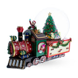 Children Riding Train Musical Water Snow Globe in Multi color Round