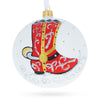 I Love Texas Glass Ball Christmas Ornament 4 Inches in Multi color, Round shape