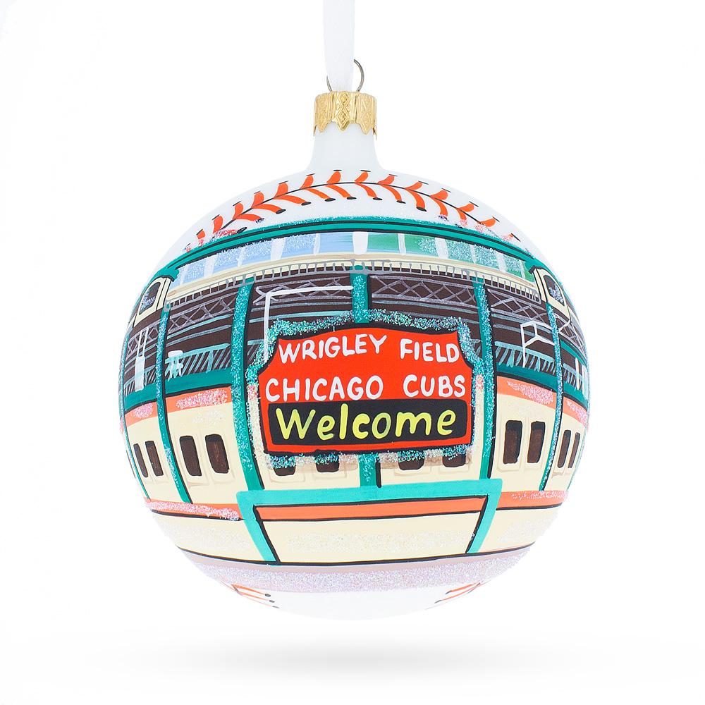 Wrigley Field, Chicago, Illinois Glass Ball Christmas Ornament 4 Inches by BestPysanky