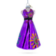 Elegant Purple Dress - Blown Glass Christmas Ornament in Purple color,  shape