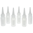 Set of 6 Plastic Bottles for Liquids Application for Liquids Bottles 1 oz in White color,  shape
