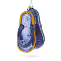 Colorful Flip Flops Glass Christmas Ornament in Purple color Figurine