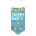 Fabric Happy Easter Banner 20.75 Inches Long in Blue color Rectangular