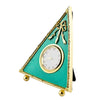 Regal Timekeeper: Marco de reloj real guilloché esmaltado en verde de 5 pulgadas