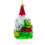 Enchanting Gnome Blown Glass Christmas Ornament in  color