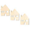 3 Houses Unfinished Wooden Shapes Craft Cutouts DIY Unpainted 3D Plaques 4 Inches by BestPysanky