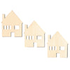 3 Houses Unfinished Wooden Shapes Craft Cutouts DIY Unpainted 3D Plaques 4 Inches by BestPysanky