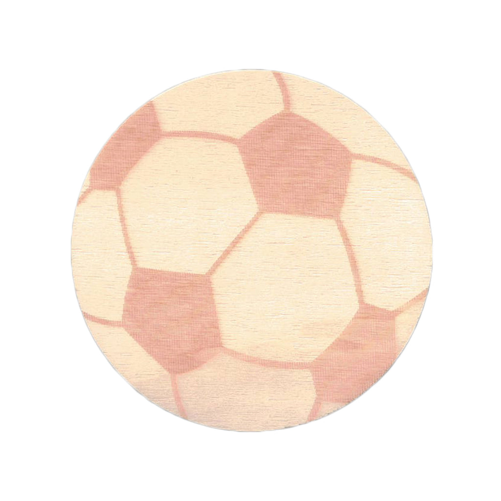 Soccer Ball Unfinished Wooden Shape Craft Cutout DIY Unpainted 3D Plaque 6 Inches by BestPysanky