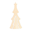Unfinished Standing Wooden Double Christmas Tree Shape Cutout DIY Craft 9.5 Inches in Beige color Triangle
