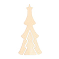 Unfinished Standing Wooden Double Christmas Tree Shape Cutout DIY Craft 9.5 Inches in Beige color Triangle