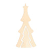 Unfinished Standing Wooden Double Christmas Tree Shape Cutout DIY Craft 9.5 Inches in Beige color, Triangle shape