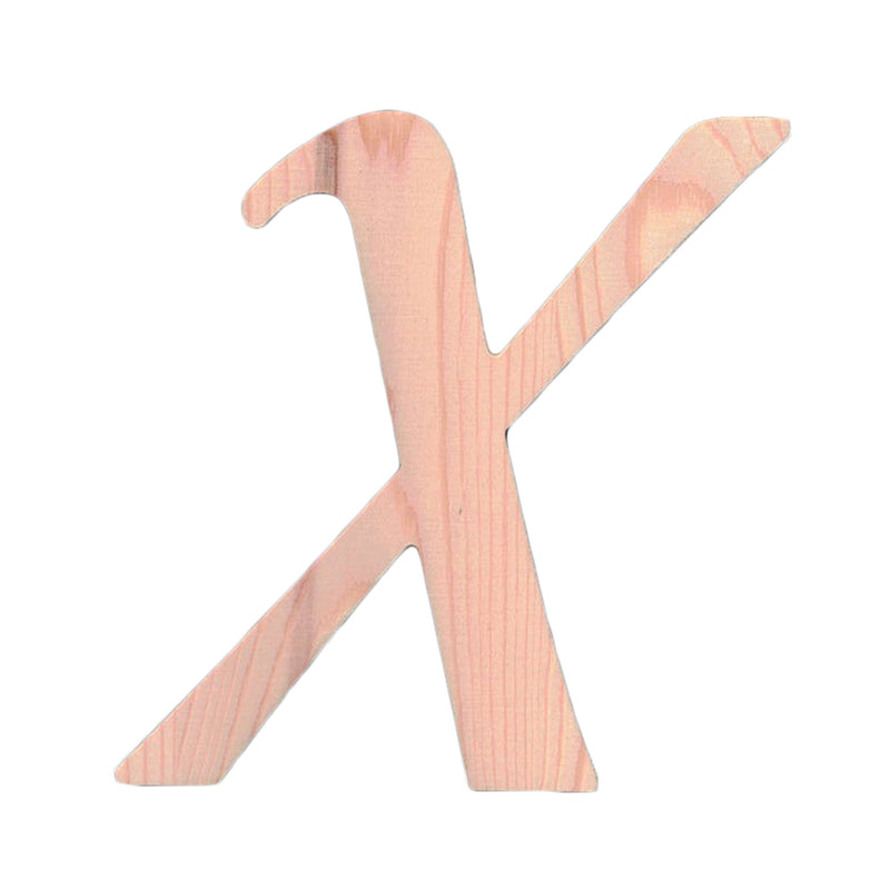 Unfinished Wooden Playball Italic Letter X (6.25 Inches) in Beige color,  shape