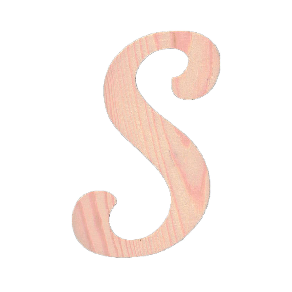 Unfinished Wooden Playball Italic Letter S (6.25 Inches) in Beige color,  shape