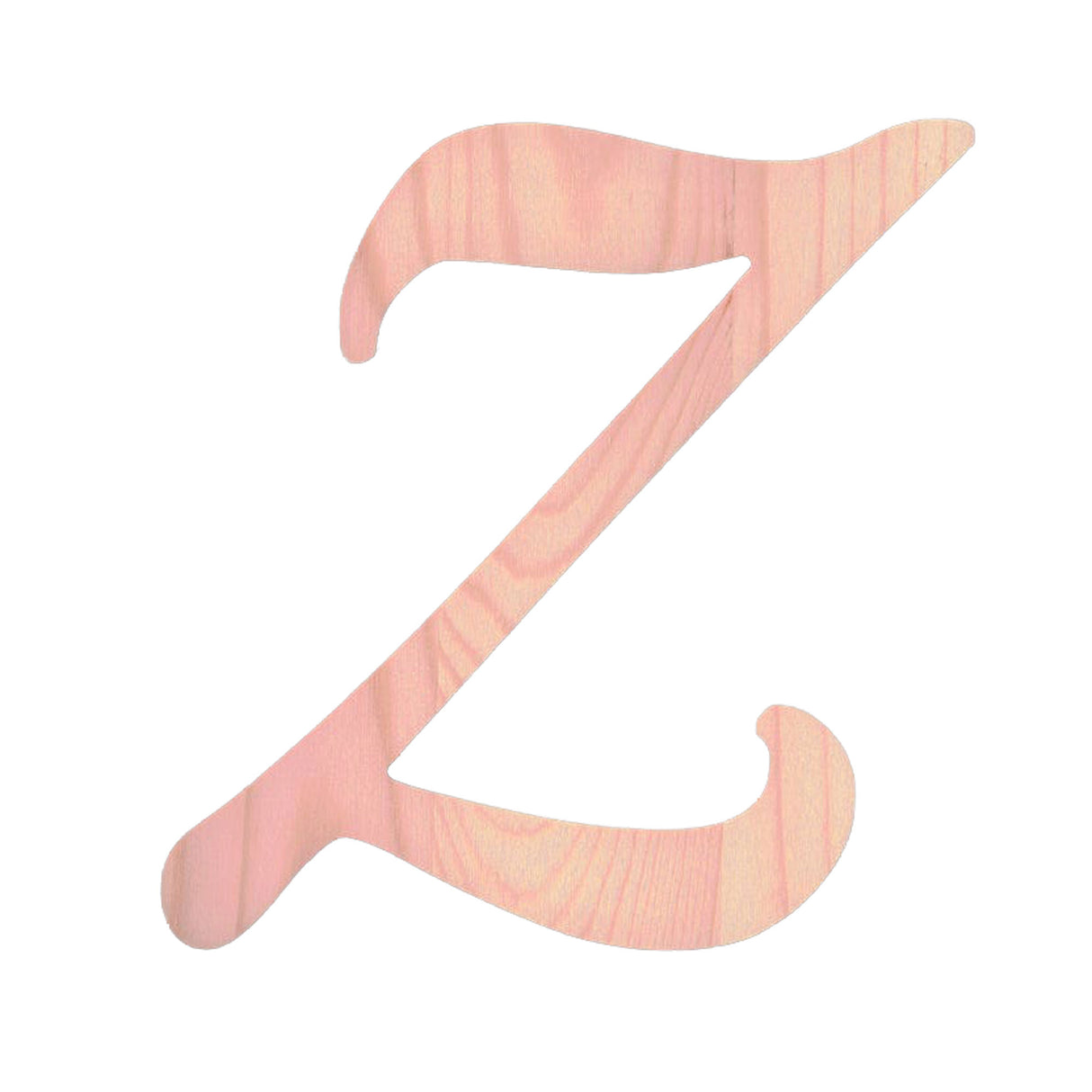 Unfinished Wooden Playball Italic Letter Z (6.25 Inches) in Beige color,  shape
